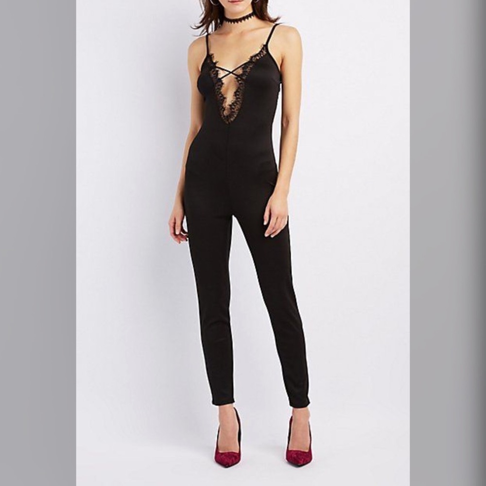Brand new with tags lace trim cages jumpsuit
